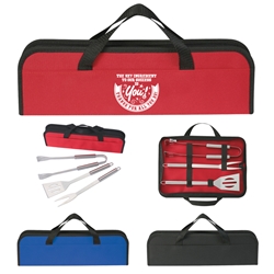 "The Key Ingredient To Our Success is You. Thanks for All You Do!" 3 Piece BBQ Set In Case Staff Appreciation BBQ set, Employee Appreciation theme BBQ Set, 3 piece, barbecue, set, gift, kit, imprinted, with logo, name on it, with, cooking, grilling, 