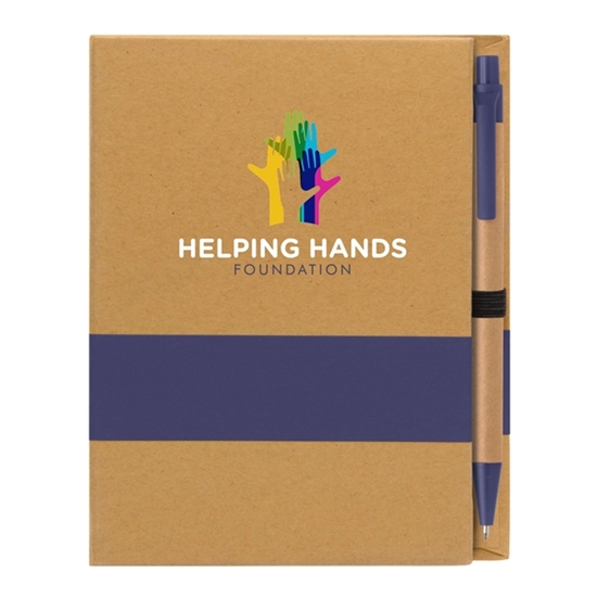"Volunteers: Superheroes Answering The Call...We Thank You All!" Eco Notepad plus Sticky Notes & Kraft Pen Set (Sold in packs of 10)  - VOL150