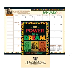 The Power Of A Dream 2023 Monthly Planner   black history month promotional items, black history month calendar, Black history month planner, activity book, black history month giveaways, black history educational items, African American history promotions, educational activity books, 