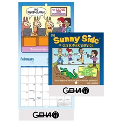 The Sunny Side Of Customer Service Mini Wall Calendar 2023 Positive Promotions, The Sunny Side of Customer Service, The Positive Line, Customer Service Calendar, Education, Educational, information, Informational, Paper, Low-cost, Low-Price, Cheap, Instruction, Instructional, Booklet, Small, Reference, Interactive, Learn, Learning, Read, Reading, Health, Well-Being, Living, Awareness, ColoringBook, ActivityBook, Activity, Crayon, Maze, Word, Search, Scramble, Entertain, Educate, Activities, Schools, Lessons, Kid, Child, Children, Story, Storyline, Stories, Fire, Safety, Burn, Fireman, Fighter, Department, Smoke, Danger, Forest, Station, Protect, Protection, Emergency, Firefighter, First Aid,Imprinted, Personalized, Promotional, with name on it, Giveaway, 