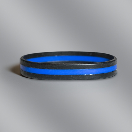 Thin Blue Line Police Officer Silicone Wristband Bracelet