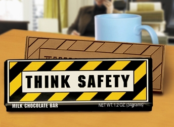 "Think Safety" Chocolate Bar Employee Appreciation, Employee Recognition, Safety Incentives, Safety Rewards, Workplace Safety, National Safety Month, Safety Meetings, Safety Snacks, OSHA