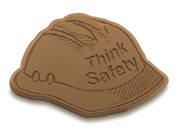 Think Safety Chocolate Hard Hat Safety Reminder, Safety Incentives, Workplace Safety, warehouse safety, national safety month, safety program, safety awareness, OSHA, safety meetings, safe work habits, human resources, manufacturing, construction