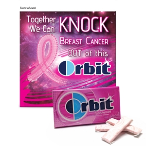"Together We Can KNOCK Breast Cancer Out Of This ORBIT" Gum & Card Awareness & Fundraising Kit 
