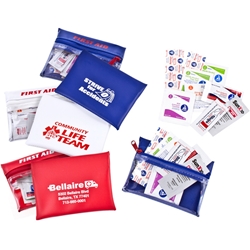 Traveling Companion First Aid Kit Traveling Companion First Aid Kit, Traveling, Companion, First, Aid, Kit, Pouch, Purse, Zip, Imprinted, Personalized, Promotional, with name on it, giveaway