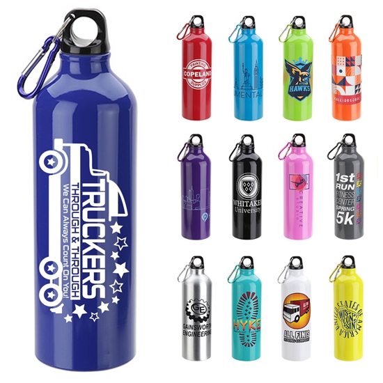 "Truckers: Through & Through We Can Always Depend On You!" Atrium 25 oz Aluminum Bottle with Carabiner  - TRC005
