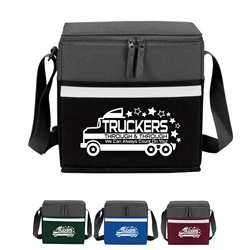 "Truckers: Through & Through We Can Always Depend On You" Two-Tone Accent 12-Pack Cooler  Trucker, Truckers, appreciation, recognition, lunch cooler, gifts, two tone, cooler, accent, lunch bag, 12 pack cooler, Promotional, Imprinted, Polyester, Travel, Custom, Personalized, Bag 
