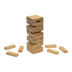 Tumble Tower On-the-Go Game Set promotional game set, corporate holiday gifts, custom logo business gifts, employee appreciation gifts, team building gifts, custom logo gifts, custom jenga set, promotional jenga set
