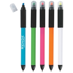 Twin-Write Pen/Highlighter Twin-Write Pen/Highlighter, Ballpoint, Pen, Highlighter, Imprinted, Personalized, Promotional, with name on it, giveaway, black ink