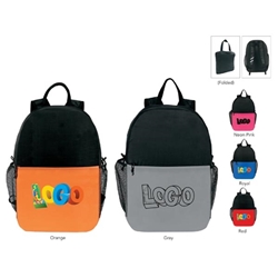 Two-Tone Pack-n-Go Lightweight Backpack Lightweight Backpack, Foldaway Backpack, Backpack, Backpack, Imprinted, Travel, Custom, Personalized, Bag 