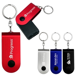 UL Swivel Power Bank Keychain promotional key tag, promotional power bank, custom logo keychain, custom logo power bank, custom printed tech accessory, corporate holiday gifts, employee appreciation gifts, business gifts
