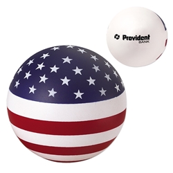 USA Patriotic Round Ball Stress Reliever | Custom Printed Stress Relievers | Care Promotions