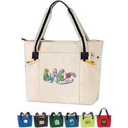 Urban Zip Tote All Purpose, Urban, Zip, Polyester, Promotional Events, Trade Show Bags, Health Fair, Imprinted, Tote, Reusable, Recognition, Travel 
