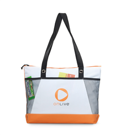 Venture Business Tote Trade Show Tote, Convention Bag, tote with Water Bottle Holder, Pocket, Basic, Low Price, Promotional, Imprinted, with name on it, logo, custom bag 