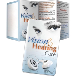 Vision and Hearing Care Key Points Vision and Hearing Care Key Points, Pocket Pal, Record, Keeper, Key, Points, Imprinted, Personalized, Promotional, with name on it, giveaway, BetterLifeLine, BetterLife, Education, Educational, information, Informational, Wellness, Guide, Brochure, Paper, Low-cost, Low-Price, Cheap, Instruction, Instructional, Booklet, Small, Reference, Interactive, Learn, Learning, Read, Reading, Health, Well-Being, Living, Awareness, KeyPoint, Wallet, Credit card, Card, Mini, Foldable, Accordion, Compact, Pocket, Man, Men, Guy, Dude, Male, Aging, Elderly, Elder, Old, Retirement, Senior, Exercise, Fitness, Healthy, Eating, Nutrition, Diet, Check-Up, Body, Fat, Muscles, Lean, Heart, Doctor, First Aid 