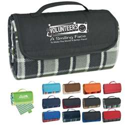 Volunteers: A Smiling Face To Make The World A Better Place! Roll Up Picnic Blanket Volunteer Theme, Picnic Blanket, Roll Up Blanket, Outdoor Blanket, Roll Up Picnic Blanket, Imprinted, Personalized, Promotional, with name on it, Giveaway, Gift Idea