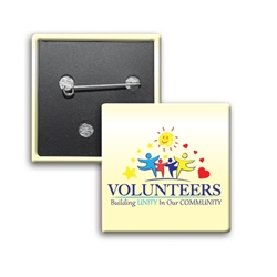 "Volunteers: Building Unity In Our Community" Square Buttons (Sold in Packs of 25)  Volunteer Recognition, Volunteer, Appreciation, Square Button, Campaign Button, Safety Pin Button, Full Color Button, Button