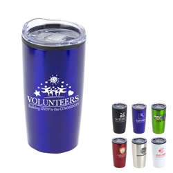 "Volunteers: Building Unity in Our Community" 20oz Stainless Steel & Polypropylene Tumbler  20 oz tumbler, Imprinted Tumblers, Stainless Steel Tumblers, Care Promotions, 