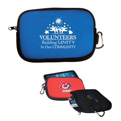 "Volunteers: Building Unity in Our Community" All Purpose Accessory Pouch Volunteer Appreciation, accessory zippered pouch, carabiner pouch, carabiner tec holder, carabiner phone holder, 