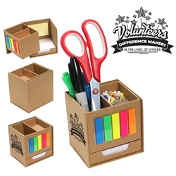 "Volunteers: Difference Makers in the Lives of Others!" Nook Memo Cube    Volunteer Appreciation, Volunteer recognition, gifts, Memo Cub, Desk Memo Holder, Desk Memo and pen caddy, Desk memo holder, imprinted, customized, Care Promotions, 