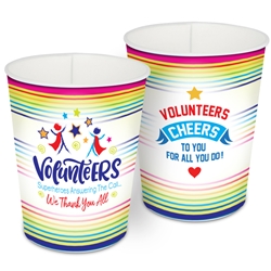 "Volunteers: Superheroes Answering The Call...We Thank You All!" 16 oz Reusable Plastic Cups   Volunteer, party, Decorative, Recognition, Cups, Plastic Appreciation Cups, On Fire Appreciation Theme Cups, Plastic Party Appreciation Cups, Promotional,  