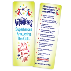 Volunteers: Superheroes Answering The Call...We Thank You All Silk Laminated Bookmark Volunteer Appreciation Bookmark, Volunteer Recognition Bookmark, Volunteer Bookmark, Womens Heart Health, Nutrition, 