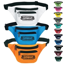 "Volunteers: Through and Through We Can Always Depend On You!" Three Zippered Fanny Pack Volunteer Week, Volunteer Appreciation, promotional fanny pack, promotional waist pack, custom printed fanny pack, customized travel bag, custom logo fanny pack, promotional products