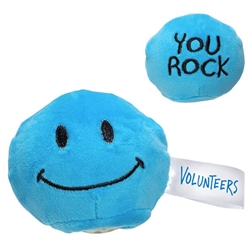 "Volunteers You Rock" Stress Buster™   Volunteers, You Rock, emoji, stress, ball, smile, stress ball, stress reliever, Smile stress reliever, You Rock Smile stress ball with logo