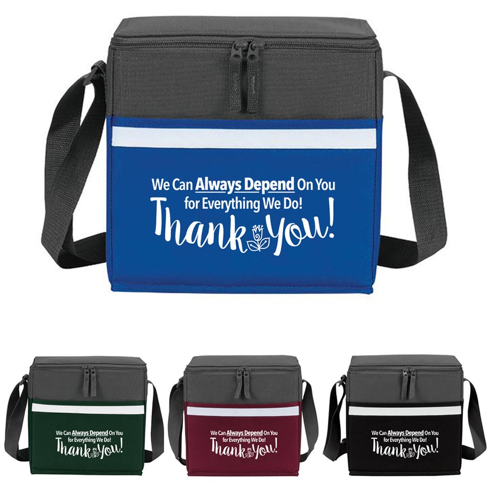 "We Always Depend On You For Everything We Do, Thank You" Two-Tone Accent 12-Pack Cooler   - EAD062