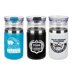 "Were Better at What We Do & Its All Because of You!" Tamari 12 oz Glass Tumbler & Vacuum Insulated Can Cooler  Employee Appreciation tumbler, Employee Recognition theme Glass Tumbler, Insulated Can Cooler, Glass can cooler, Imprinted glass tumbler, Branded Glass Tumblers, Care Promotions, 