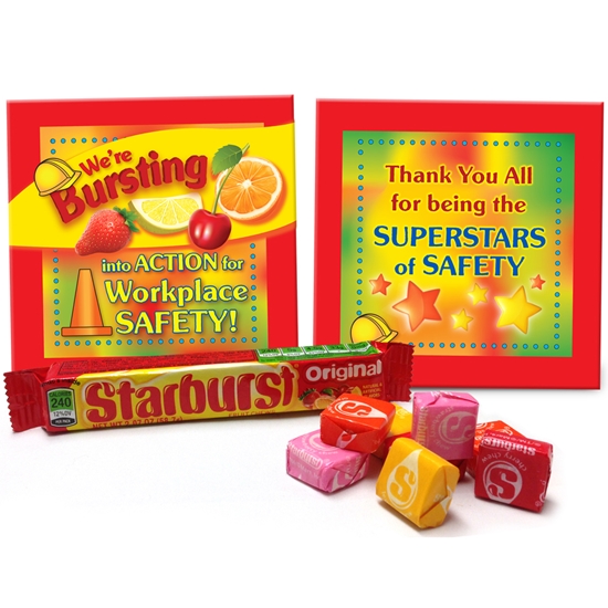 We're Bursting Into Action for Workplace Safety Starburst Treat Set | Safety Meeting Giveaways | Care Promotions