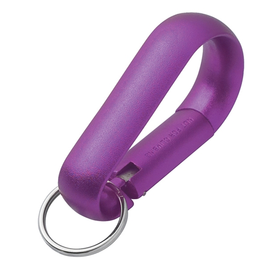 Wide Aluminum Carabiner With Key Ring - KEY042