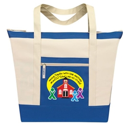 Working Together With One Another Makes Our School Like No Other! Stock Design Jumbo Zip Tote All Purpose, Jumbo, Zip, Polyester, teacher, teachers, school, staff, team, recognition, healthcare, Promotional Events, Trade Show Bags, Health Fair, Imprinted, Tote, Reusable, Recognition, Travel 