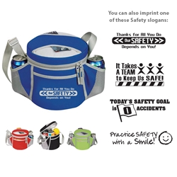 Workplace Safety Reminder 6-Pack Plus Sport Cooler  Workplace Safety, Safety Reminder, Lunch Cooler, Continental Marketing, Care Promotions, 6-Pack Lunch Cooler, Lunch Bag, Insulated, Barrel, Travel, Sports, Employee, Nurses, Teachers