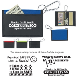 Workplace Safety Stock Design Velcro® Wallets With Carabiner  Workplace Safety, Stock Safety, Velcro® Wallet With Carabiner, recognition, Wallet, with, Carabiner, Imprinted, Personalized, Promotional, with name on it, giveaway, 