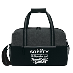Workplace Safety Theme Classic Weekend Duffle    Workplace Safety, Incentive, Reminder, Theme duffle, 19" Sport, Deluxe, Duffle, Promotional, Imprinted, Polyester, Travel, Custom, Personalized, Bag 