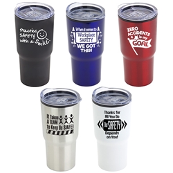 "Workplace Safety Theme Odyssey 20 oz Stainless Steel & Polypropylene Tumbler Safety, Month, incentives, theme, Appreciation, recognition Gifts, 20 oz tumbler, Imprinted Tumblers, Stainless Steel Tumblers, Care Promotions, 