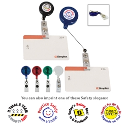 Workplace Safety Theme Retractable Badge Holders with Laminated Label  Safety Theme, Retractable Badge Holder With Laminated Label, Retractable, Badge, Holder, with, Laminated, Label, Imprinted, Personalized, Promotional, with name on it, giveaway, 