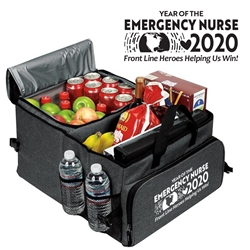 "Year of the Emergency Nurse 2020...Front Line Heroes, Helping Us Win!" Deluxe 40 Cans Cooler Trunk Organizer  ER Nurses Week Theme Cooler, Emergency Nurses Theme Trunk Cooler, ER Appreciation Cooler, Nurses Appreciation Can Cooler, 40 cans cooler, Trunk Organizer and Cooler, Trunk Organizer and Cooler, Can Cooler and Trunk Organizer, Imprinted, With Logo, With Name On It