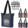 Emergency Nurse Heathered Fun Tote Bag   Emergency Nurses Theme Tote, ER Nurses Tote, Healthcare Appreciation, Theme tote, Skilled Nursing,  Appreciation Tote, Volunteer Recognition Tote, 210D Polycanvas Tote, Fun, Heathered, Tote Bag, Colorful, Tote, Bag, Imprinted, Personalized, Promotional, with name on it, Giveaway, Gift Idea