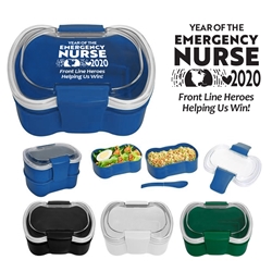 "Year of the Emergency Nurse 2020...Front Line Heroes, Helping Us Win!" On-The-Go Convertible Lunch Set  Emergency Nurses, Week, Recognition, Appreciation, Lunch Dish, Lunch Plate, Lunch Set, Lunch Box, Imprinted, Personalized, Promotional, with name on it, Gift Idea, Giveaway, novelty pen, promotional pen, fidget spinner pen