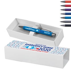 "Year of the Emergency Nurse 2020...Front Line Heroes, Helping us Win!" Bowie Softy Pen & Gift Box  ER Theme Pen, Emergency Nurses Pen, ER Theme Decorated, Pen with gift box, Pen and Gift Box, Logo Pen and Gift Box, Imprinted, Personalized, Promotional, with name on it