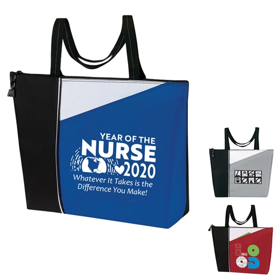 "Year of the Nurse 2020...Whatever It Takes Is The Difference You Make" Slant All Purpose Zippered Tote - NUR195