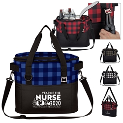 "Year of the Nurse 2020...Whatever it Takes Is The Difference You Make" Northwoods Cooler Bag   Nurses, appreciation, theme,  cooler bag, cooler tote, Checkered Pattern Tote, Checkered Cooler,  Personalized, Promotional, with name on it, Gift Idea, Giveaway, novelty pen, promotional pen, fidget spinner pen