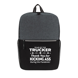 "Year of the Trucker...Thank You for Kicking Ass During the Pandemic!" Classic 15” Computer Backpack  Trucker, Truckers, Truck Driver, Appreciation, Laptop Backpack, Backpack, Imprinted, Travel, Custom, Personalized, Bag 