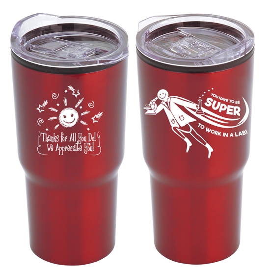 "You Have To Be SUPER To Work In A LAB" 20 oz Stainless Steel & Polypropylene Tumbler   - MLW038