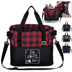"You Make A Difference In So Many Ways" Northwoods Cooler Bag  Employee Appreciation, Theme, Cooler Bag, Checkered Pattern Tote, Checkered Cooler,  Personalized, Promotional, with name on it, Gift Idea, Giveaway, novelty pen, promotional pen, fidget spinner pen
