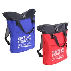 "Youre Killin It! We Appreciate You and The Awesome Things You Do!" 2-in-1 Backpack & Tote Bag  Employee recognition, Appreciation, theme, Backpack & Tote Bag, Backpack Tote, witth logo, Imprinted Backpack and Tote, Blackpack imprinted, imprinted tote, Imprinted, With Logo, promotional products, 
