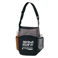 "Youre Killin It! We Appreciate You and The Awesome Things You Do!" Two-Tone Picnic Insulated Lunch Bag  Employee appreciation theme Picnic Lunch Cooler, appreiation picnic cooler, imprinted recognition Cooler,  picnic Lunch Bag with logo, Insulated Cooler, 8 pack cooler, 6 pack cooler, All Purpose, Elite, Zip, Polyester, Promotional Events, Trade Show Bags, Health Fair, Imprinted, Tote, Reusable, Recognition, Travel , imprinted
