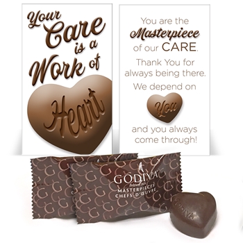 "Your Care Is A Work of Heart" Godiva Chocolate Mini Care Package